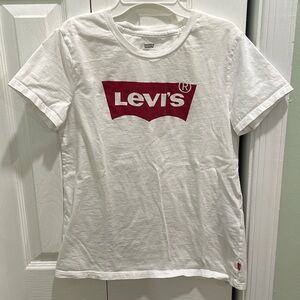 Levi's Kids' Youth Unisex Perfect Logo Short Sleeved T-Shirt White Small